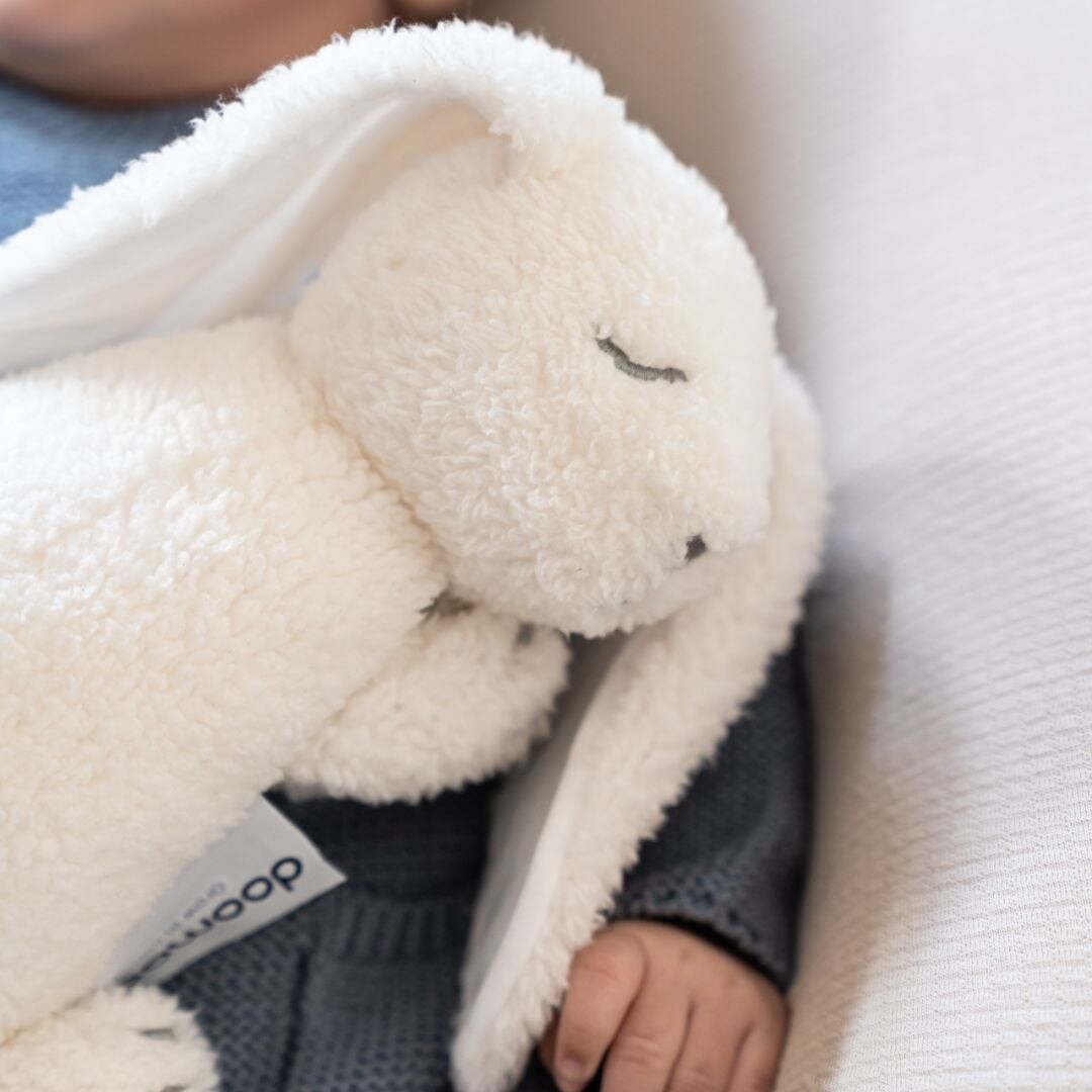 Doomoo - 2-I-1 Baby Varmepude Bamse - Kanin - Creme