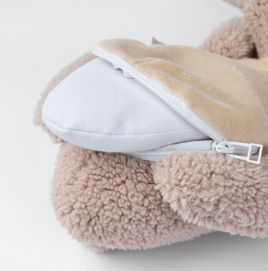 Doomoo - Baby Varmepude Bamse - Kanin - Taupe