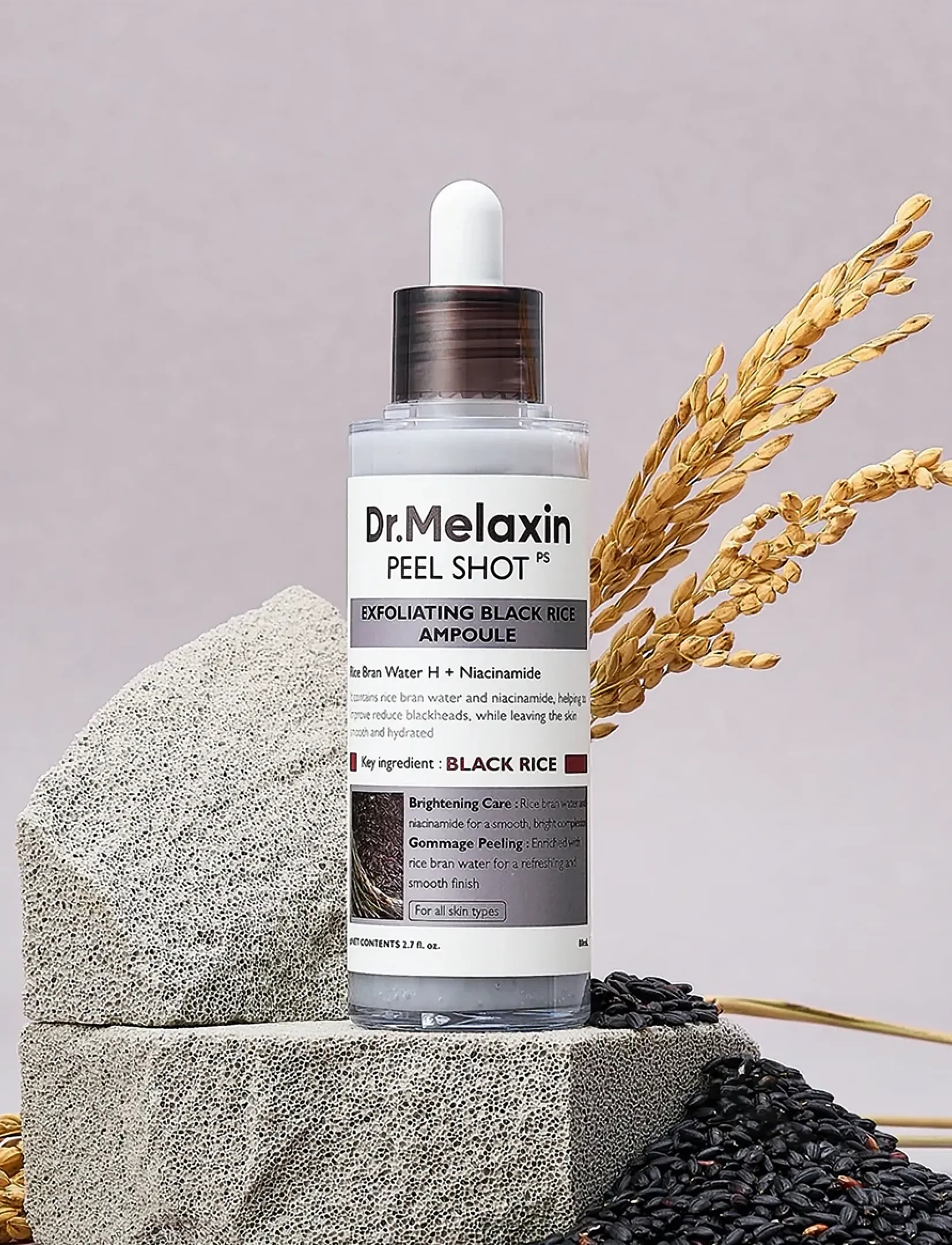Dr Melaxin - Peel Shot Exfoliating Ampoule - Black Rice - 80 Ml