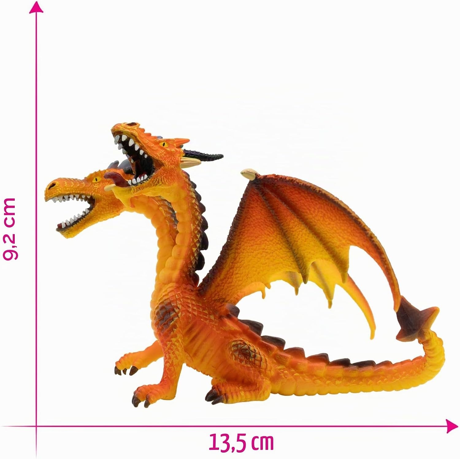 Drage Figur Med 2 Hoveder - Orange - 75598 - Bullyland