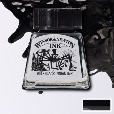 Winsor Newton - Tegne Blæk - 14 Ml - Sort Indian