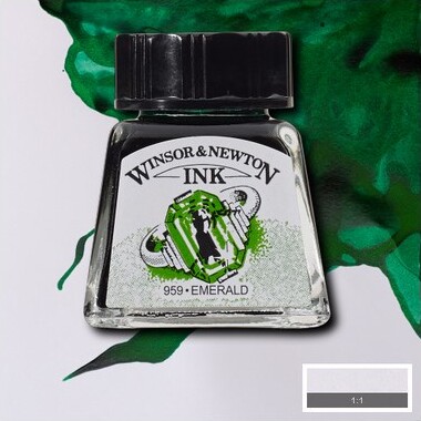 Winsor Newton - Tegne Blæk - 14 Ml - Smaragd Grøn