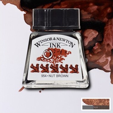 Winsor Newton - Tegne Blæk - 14 Ml - Nødde Brun