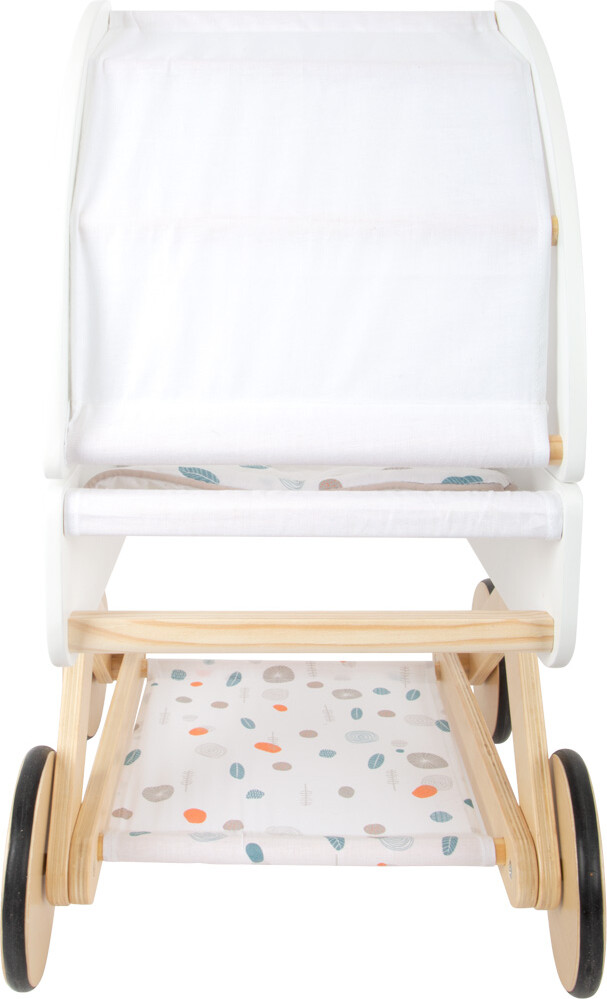 Dukkevogn I Træ - Hvid - Small Foot