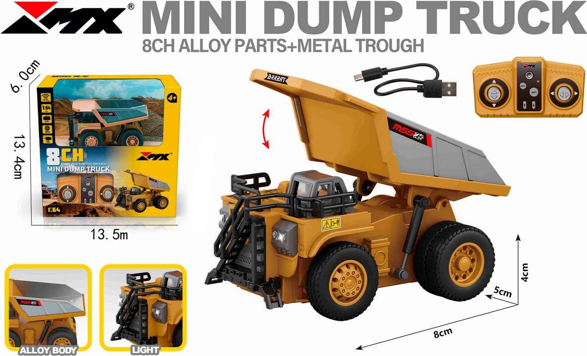 Dump Truck Rc 1 64 2 4Ghz 3 7V Li-Ion 8 Channels - Z6750A-2 - Mx