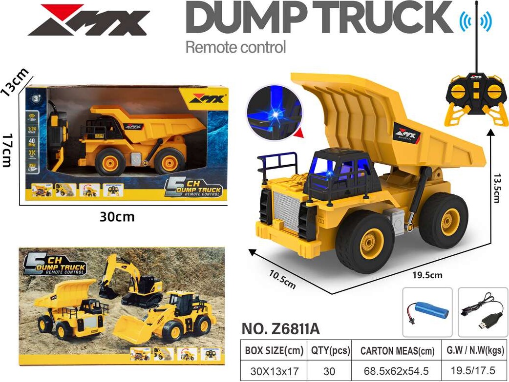 Dumper Rc 1 24 2 4Ghz 3 7V 500Mah 6 Channels - Z6811A - Mx