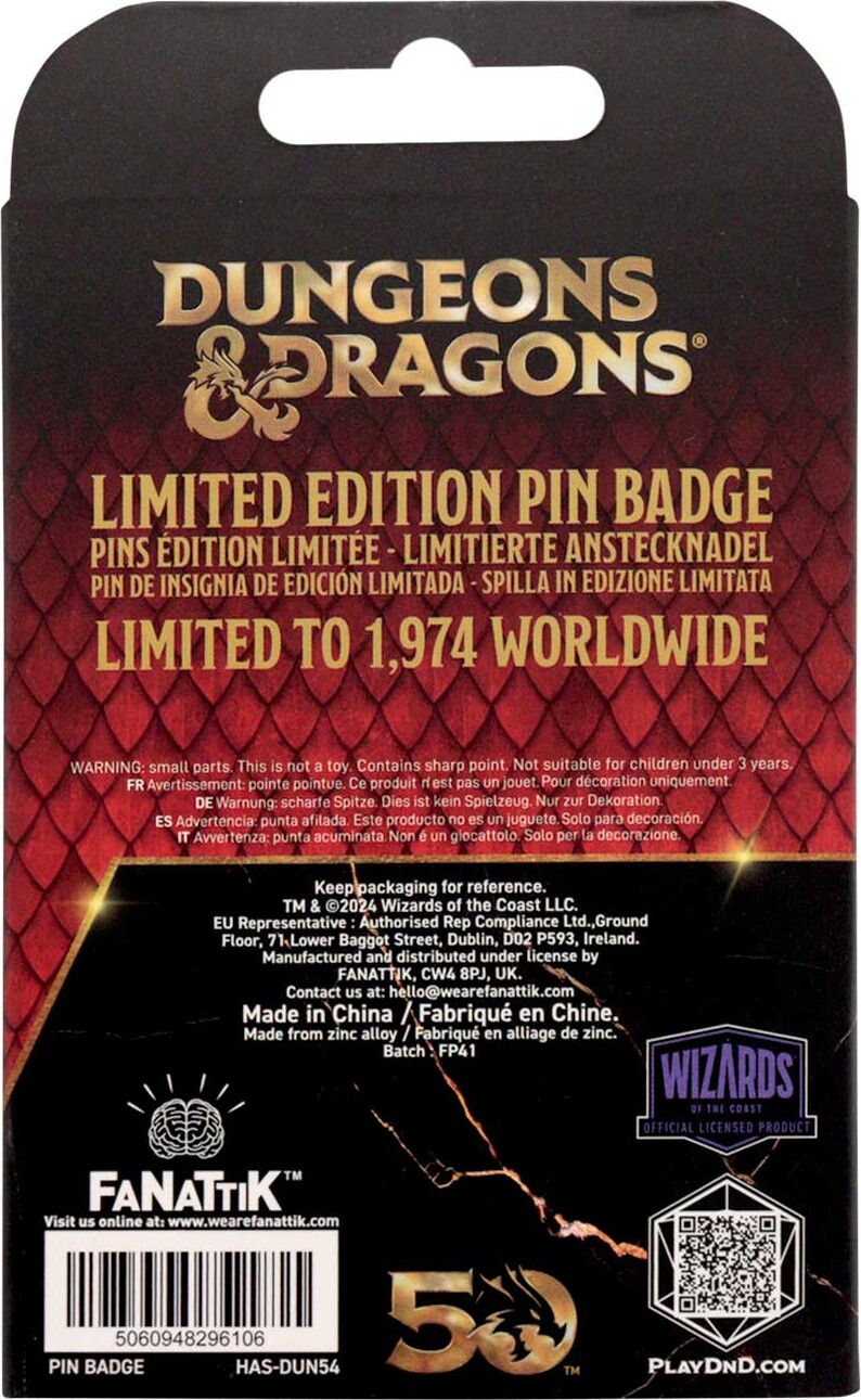 Dungeons Dragons 24K Gold Plated Alignment Spinner Pin Badge