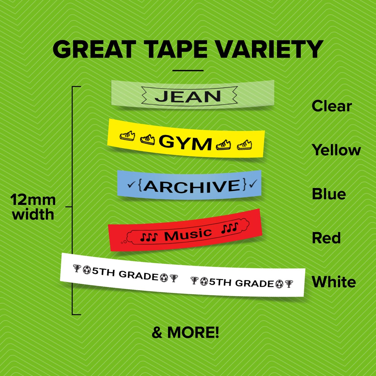 Dymo - Letratag Tape - Yellow Plastic - 12 Mm - 4 M - Sort På Gul