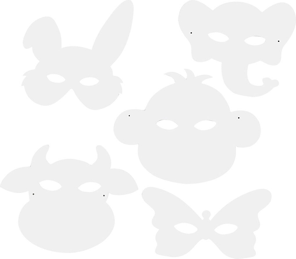 Mal Selv Masker - Dyr - Hvid - 100 Stk