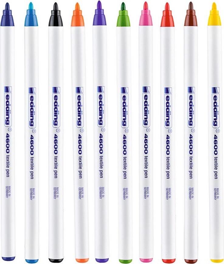 Tekstiltusser - Edding - 10 Dele