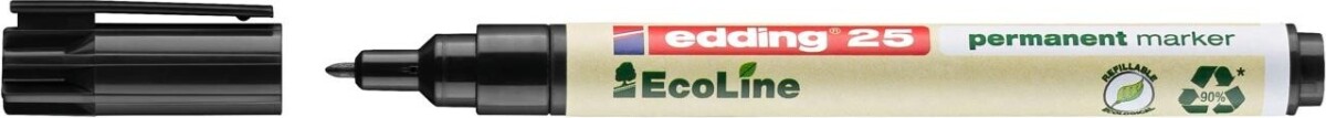 Edding Ecoline Marker - Nr 25 - Tykkelse 1 Mm - Sort - 1 Stk