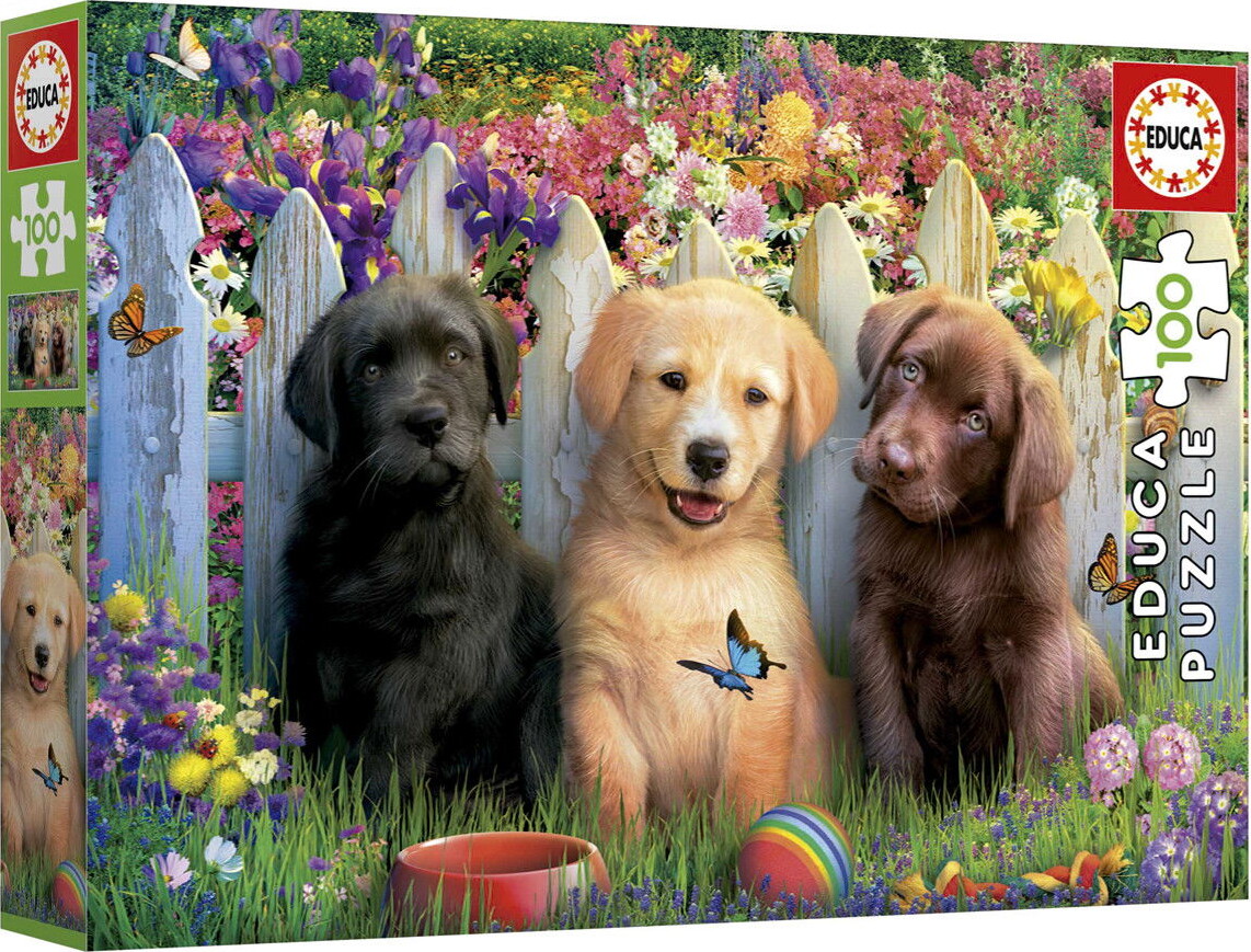 Educa - Posing Puppies Puzzle - 100 - Puslespil Med Hunde