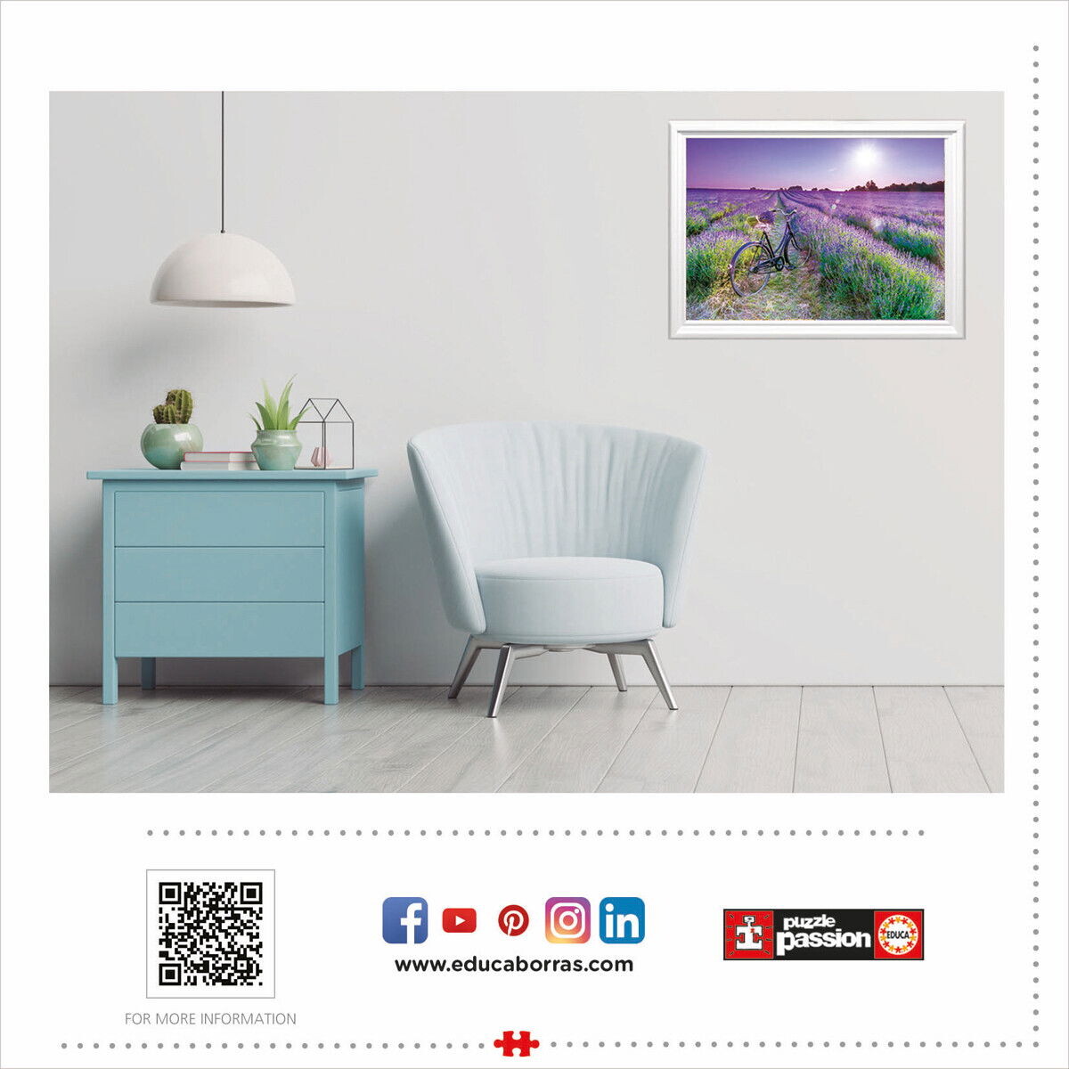 Educa - Bike In A Lavender Field Puzzle - 1000 Brikker - Puslespil