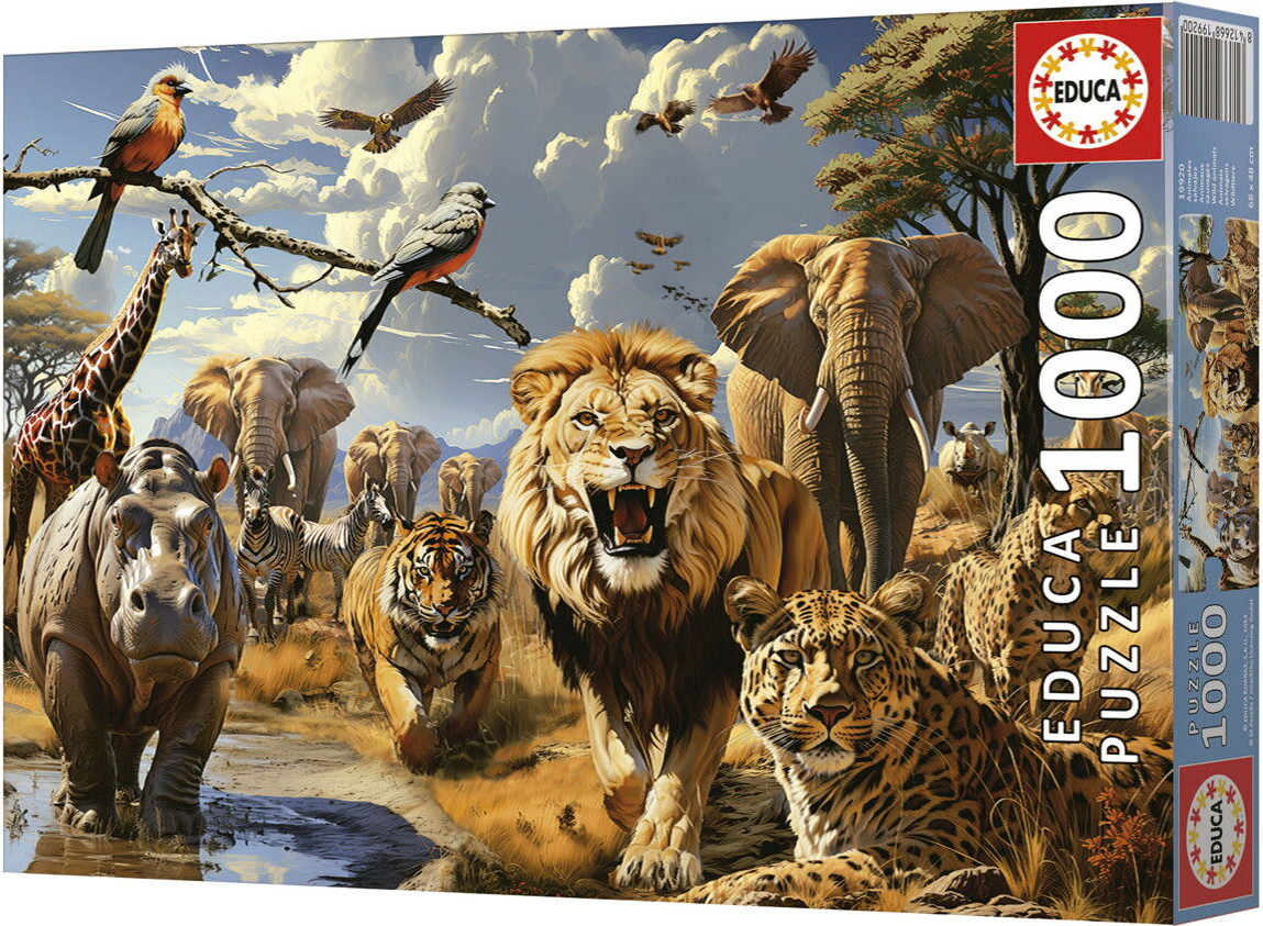 Educa - Wild Animals Puzzle - 1000 Brikker - Puslespil Med Dyr