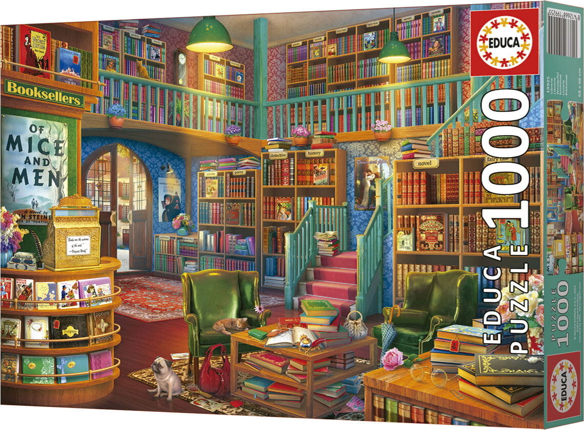 Educa - Wonderful Bookshop Puzzle - 1000 Brikker - Puslespil