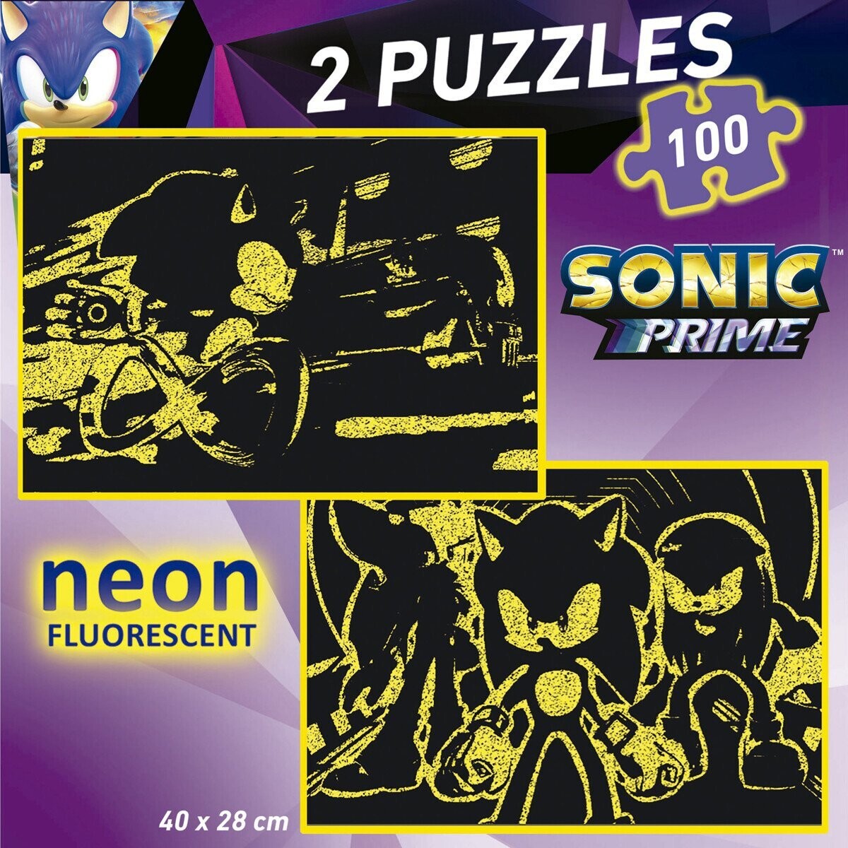 Educa - Puslespil Med 2X100 Brikker - Sonic Prime Neon