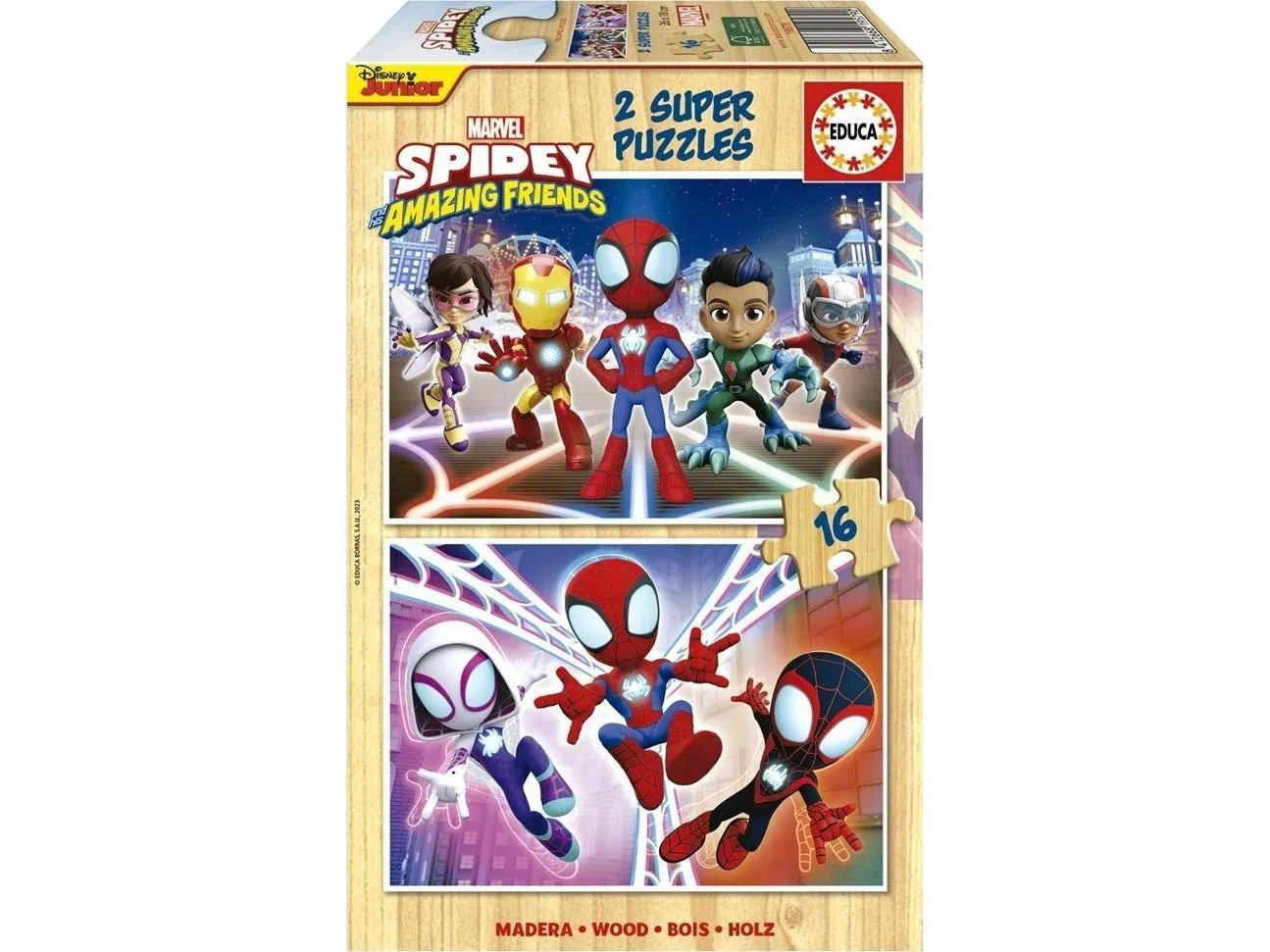 Marvel Puslespil - Spidey - 2X16 Brikker - Educa