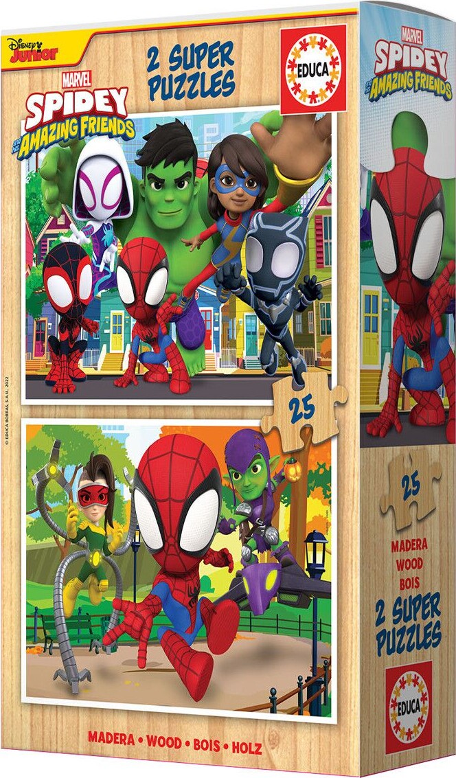 Educa - Træpuslespil Spidey His Amazing Friends - 2X25 Brikker