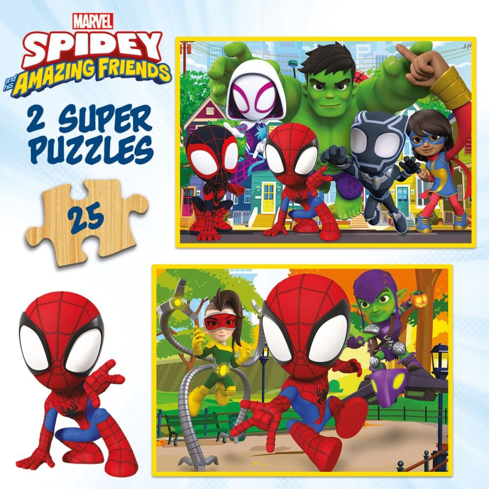 Educa - Træpuslespil Spidey His Amazing Friends - 2X25 Brikker