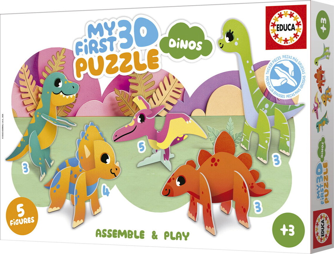 Educa - My First 3D Puzzle - Dinos - 5 Figurer