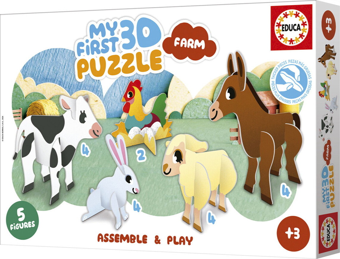 Educa - My First 3D Puzzle - Farm - 5 Figurer