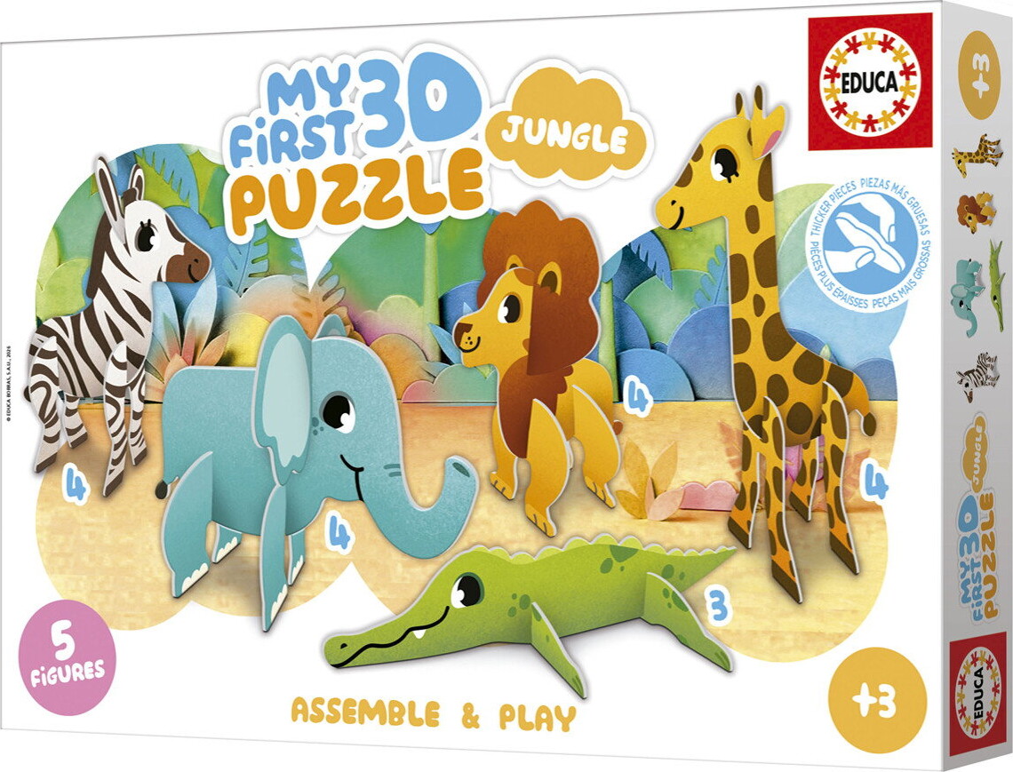 Educa - My First 3D Puzzle - Jungle - 5 Figurer