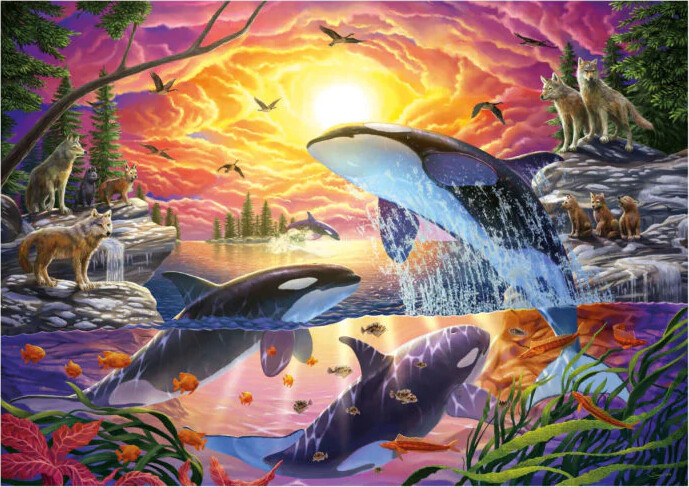 Educa - Orcas And Wolves Puzzle - 4000 - Puslespil Med Dyr