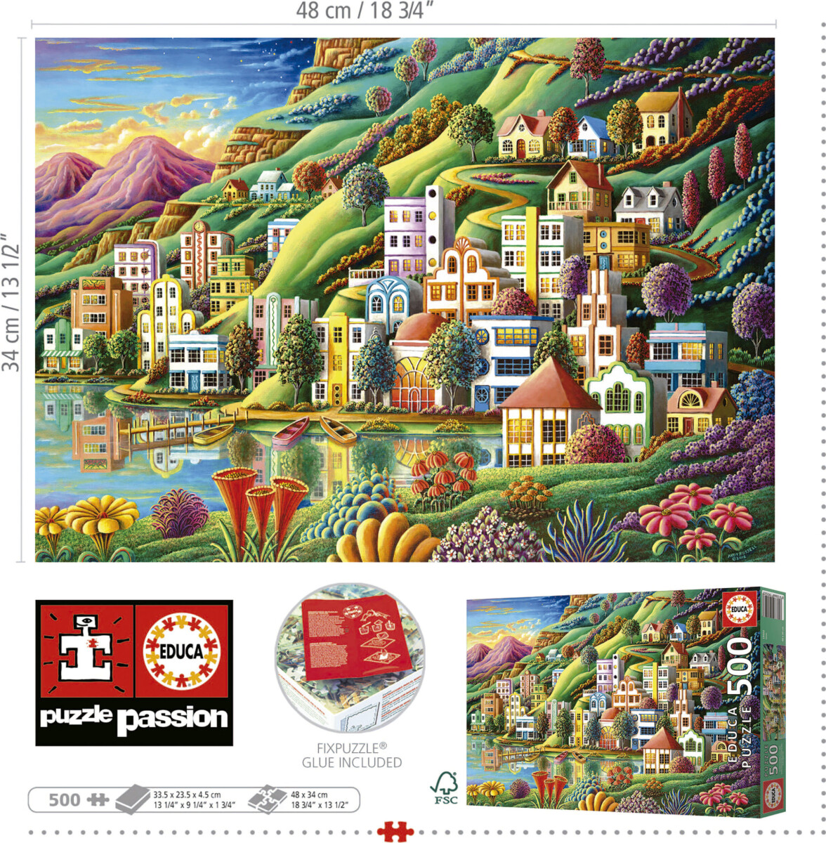 Educa - Hidden Harbor Puzzle - 500 Brikker - Puslespil