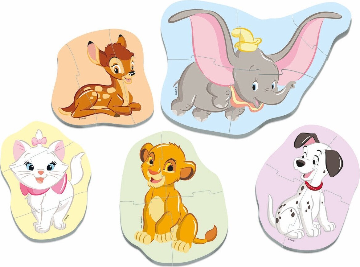 Educa - 5 Puslespil Med 3 Til 5 Brikker - Disney Baby Dyr