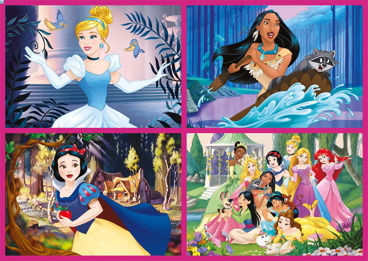 Educa - 4 Puslespil Med 50-80-100-150 Brikker - Disney Prinsesser