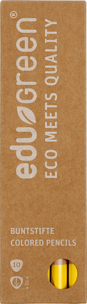 Edu3 Edugreen - Tykke Farveblyanter - Mine 5 Mm - Gul - 10 Stk