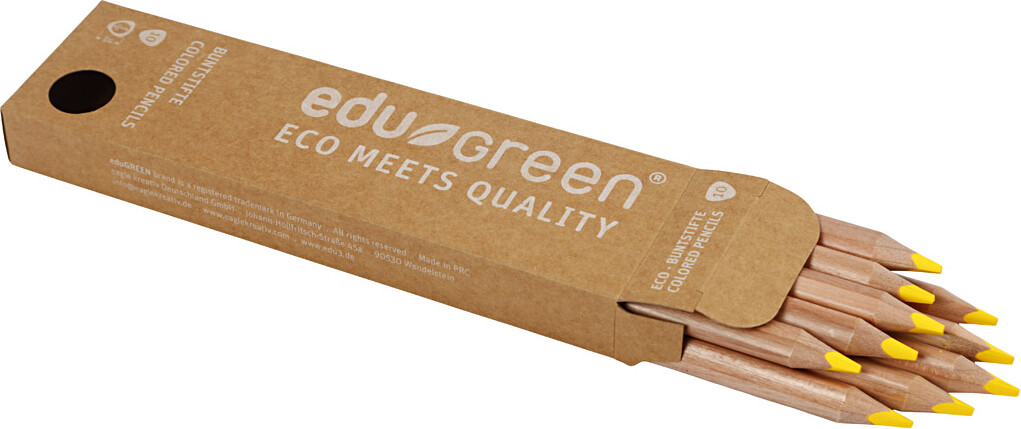 Edu3 Edugreen - Tykke Farveblyanter - Mine 5 Mm - Gul - 10 Stk