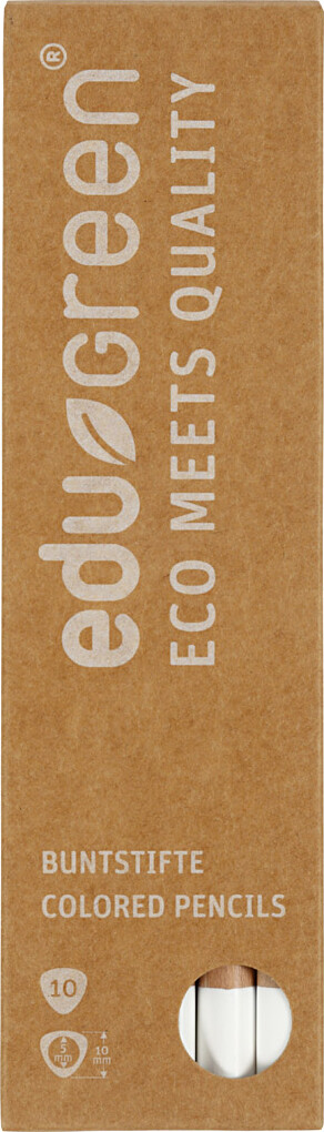 Edu3 Edugreen - Tykke Farveblyanter - Mine 5 Mm - Hvid - 10 Stk