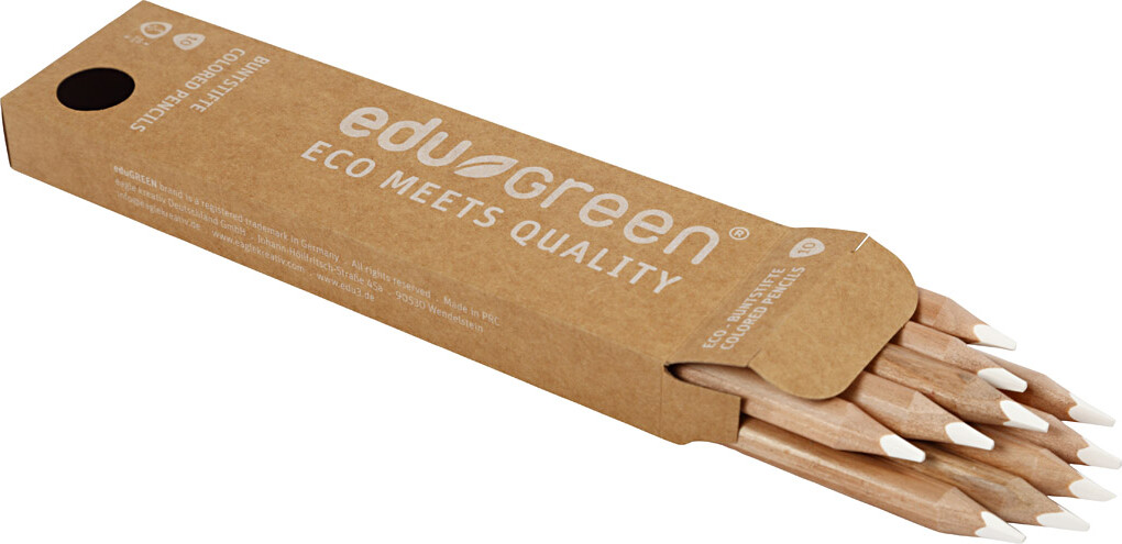 Edu3 Edugreen - Tykke Farveblyanter - Mine 5 Mm - Hvid - 10 Stk