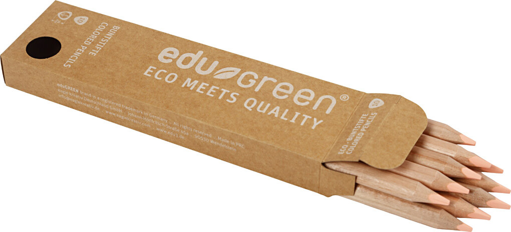 Edu3 Edugreen - Tykke Farveblyanter - Mine 5 Mm - Laksefarvet - 10 Stk