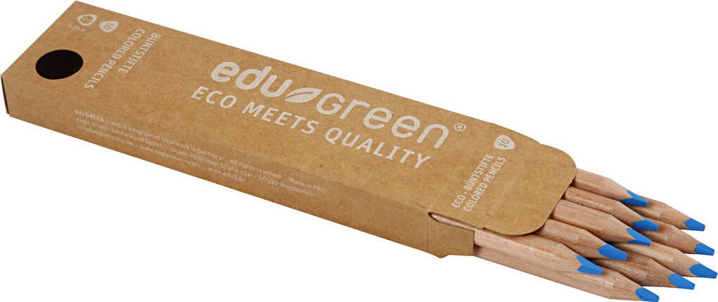 Edu3 Edugreen - Tykke Farveblyanter - Mine 5 Mm - Lyseblå - 10 Stk
