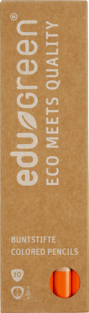 Edu3 Edugreen - Tykke Farveblyanter - Mine 5 Mm - Orange - 10 Stk