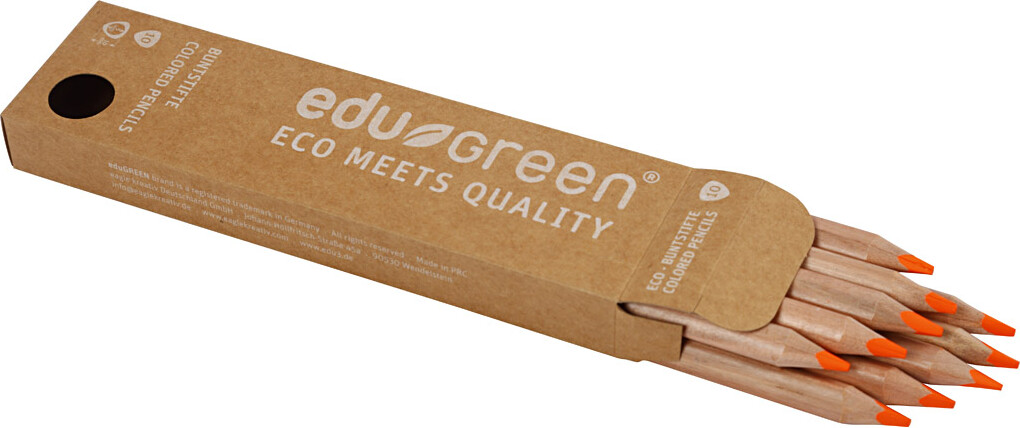Edu3 Edugreen - Tykke Farveblyanter - Mine 5 Mm - Orange - 10 Stk