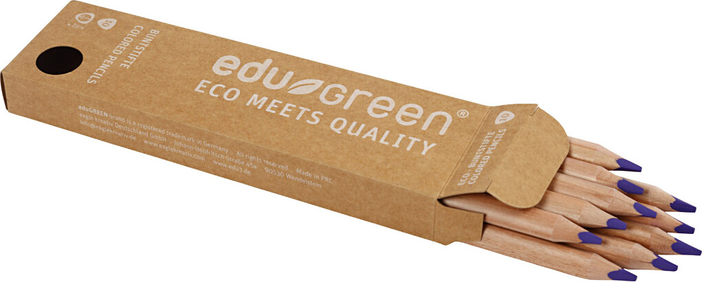 Edu3 Edugreen - Tykke Farveblyanter - Mine 5 Mm - Violet - 10 Stk