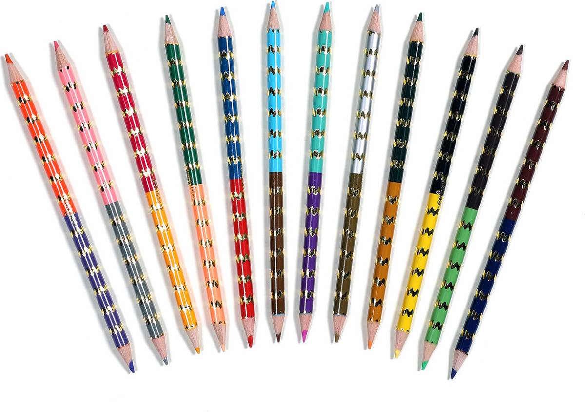 Eeboo - 12 Dobbelte Farveblyanter Sæt - Fawn Og Sun
