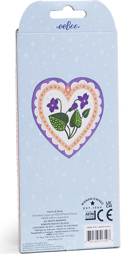 Farveblyanter - Fluorescerende - Hjerter Og Fugle - 12 Farver - Eeboo