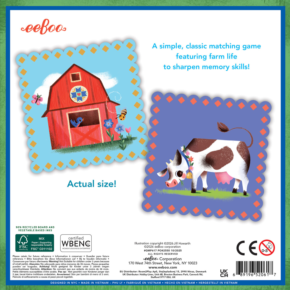 Eeboo - Little Farm - Memory Matching Game - Huskespil