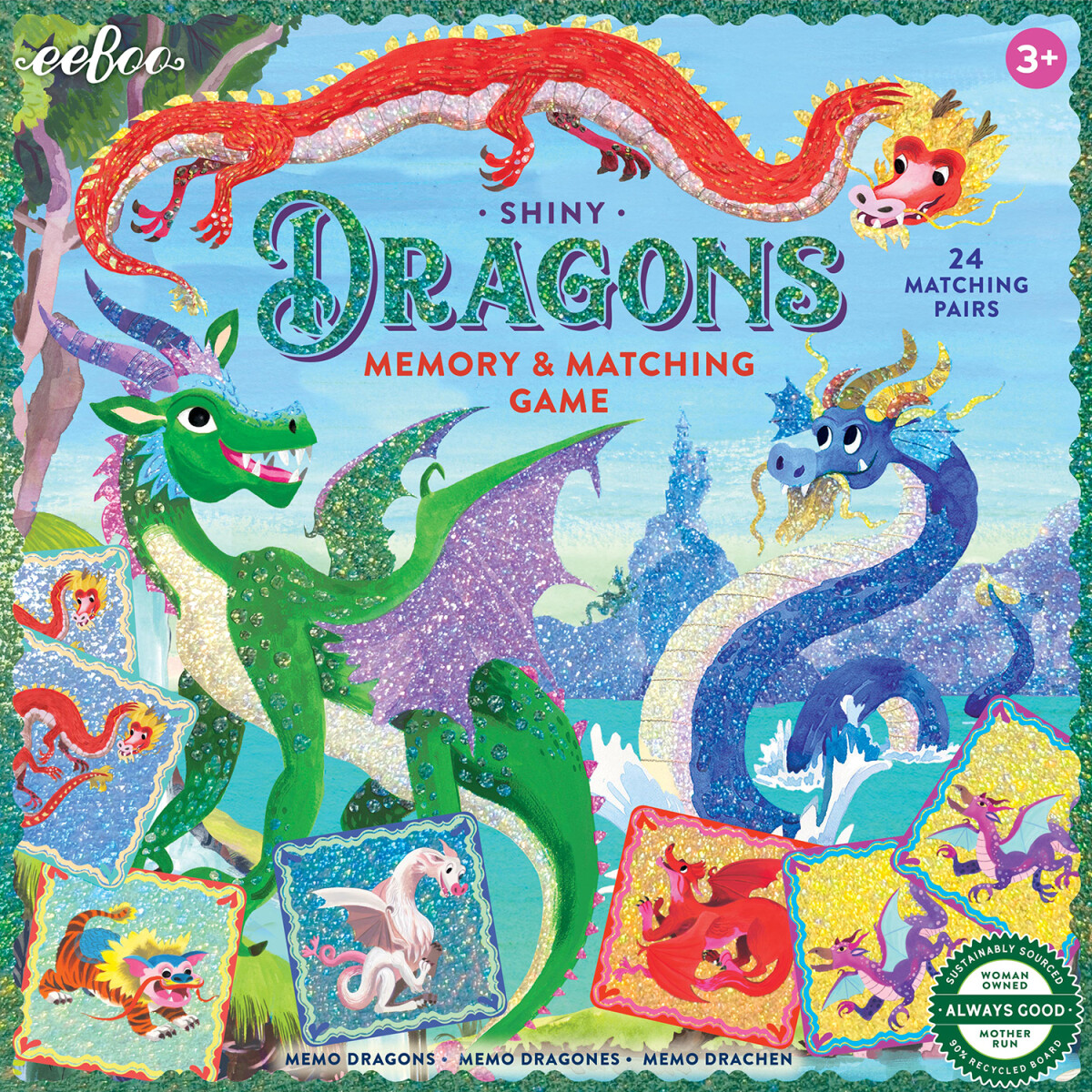 Eeboo - Shiny Dragons - Memory Matching Game - Huskespil