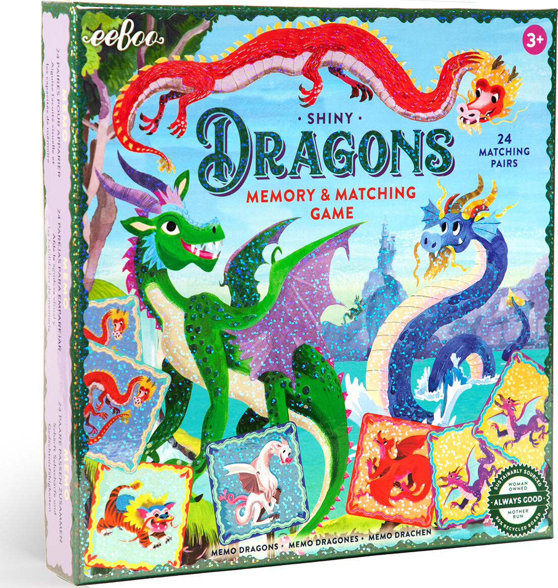 Eeboo - Shiny Dragons - Memory Matching Game - Huskespil