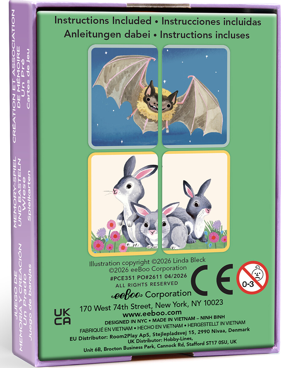 Eeboo - Meadow Memory Match Make - Naturengen Huskespil