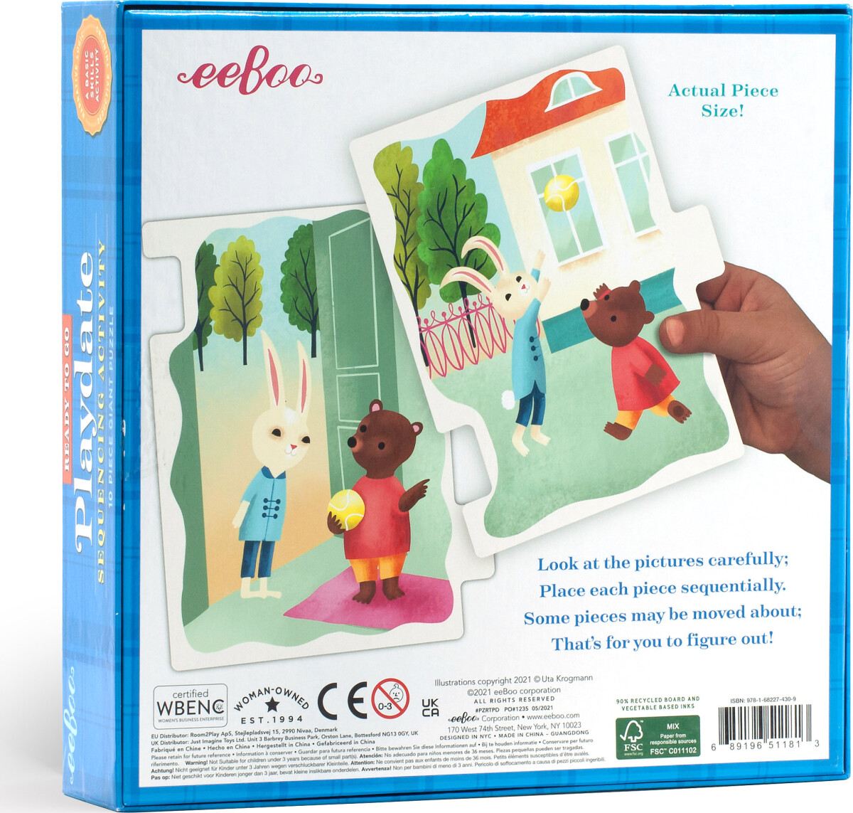 Eeboo - Puslespil Til Børn - Store Brikker - Legeaftale - 10 Brikker