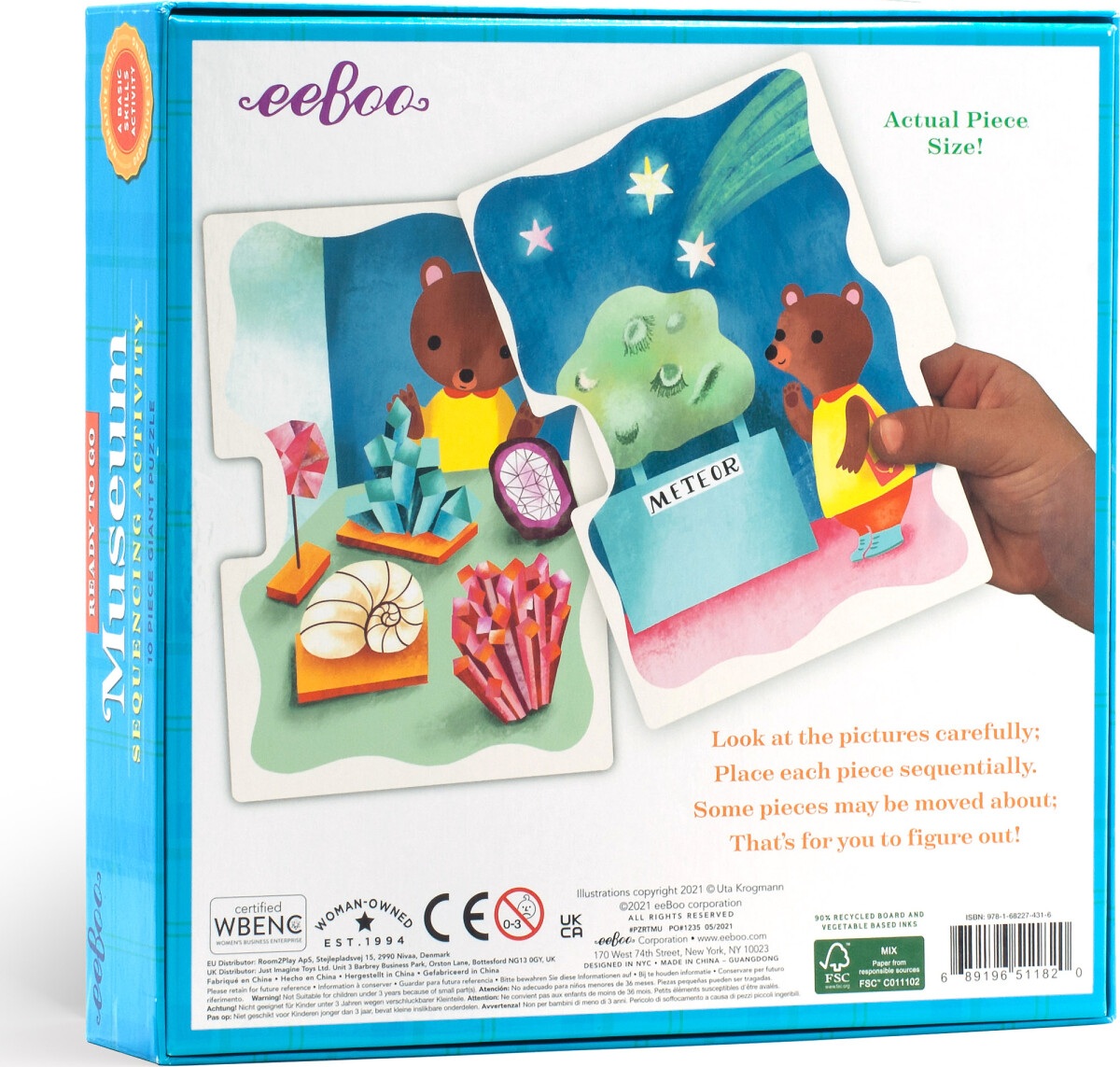 Eeboo - Puslespil Til Børn - Store Brikker - Museum - 10 Brikker