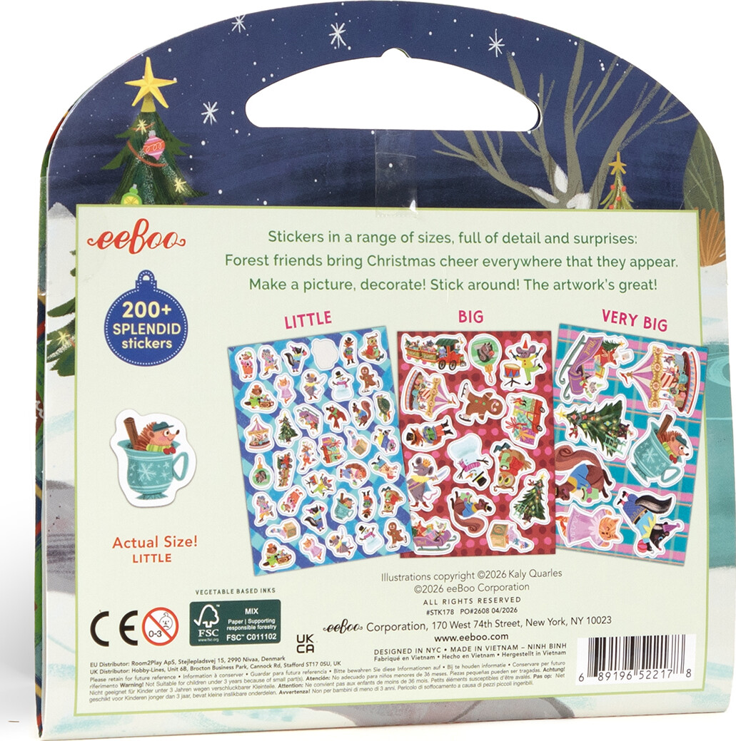 Eeboo - Christmas Stickers - Over 200 Juleklistermærker