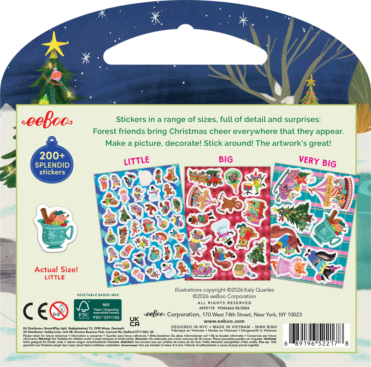 Eeboo - Christmas Stickers - Over 200 Juleklistermærker