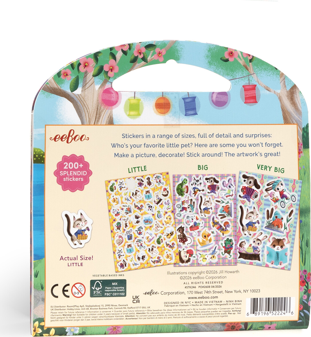 Eeboo - Pets Stickers - Over 200 Klistermærker - Kæledyr
